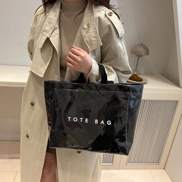 PVC Tote Bag Women Large Capacity Fashionable Waterproof Handbag - Picture 2 of 6